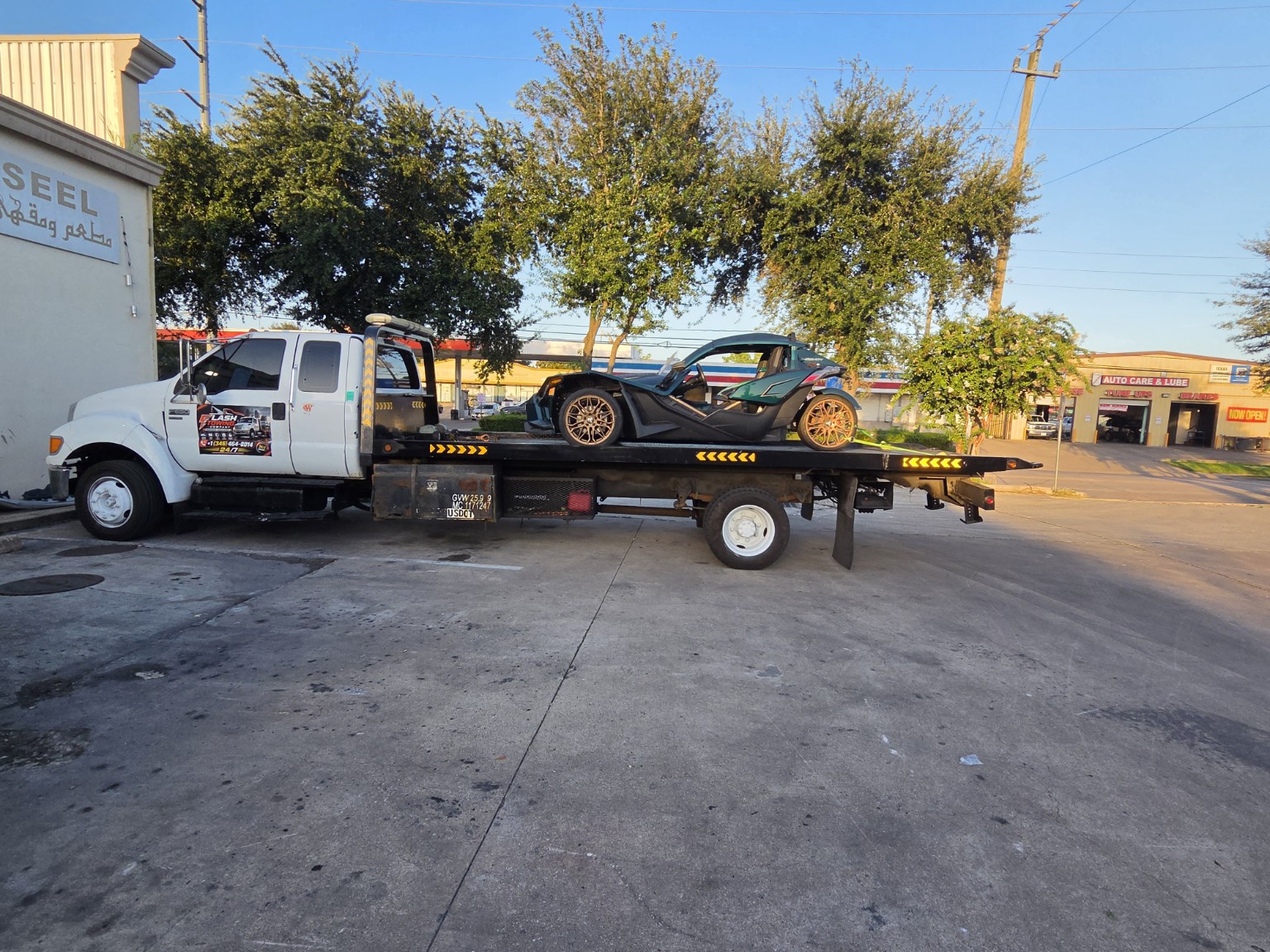 Sports car transported by Flash Towing in Houston